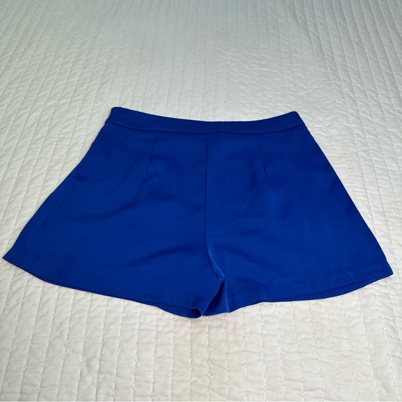 Missguided Casual Women's High Waist Royal Blue Neutral Shorts with Side Zipper - Picture 2 of 9